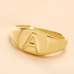 Histoire d'Or Chevalière Plaqué Or Jaune Luciano