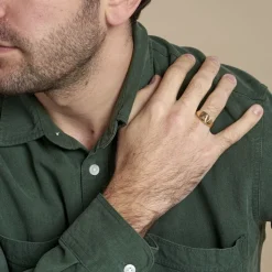 Histoire d'Or Chevalière Plaqué Or Jaune Luciano