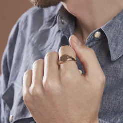 Histoire d'Or Chevalière Plaqué Or Jaune Hadrian