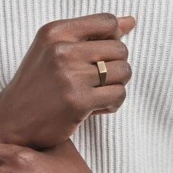 Histoire d'Or Chevalière Plaqué Or Jaune Alfonso