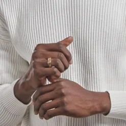 Histoire d'Or Chevalière Plaqué Or Jaune Asa Oxydes De Zirconium