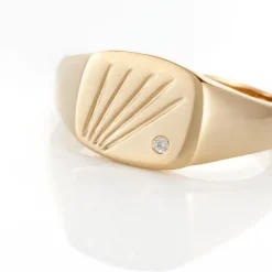 Histoire d'Or Chevalière Plaqué Or Khepri Oxyde De Zirconium