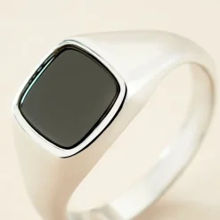 Histoire d'Or Chevalière Renelia Argent Blanc Blanc Onyx