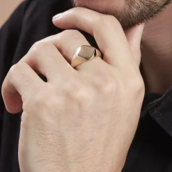 Chevalière Sebastiano Plaqué Or Jaune-Histoire d'Or New