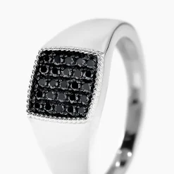 Histoire d'Or Chevalière Zack Or Blanc Diamant