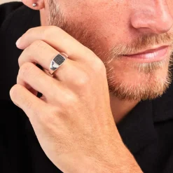 Histoire d'Or Chevalière Zack Or Blanc Diamant