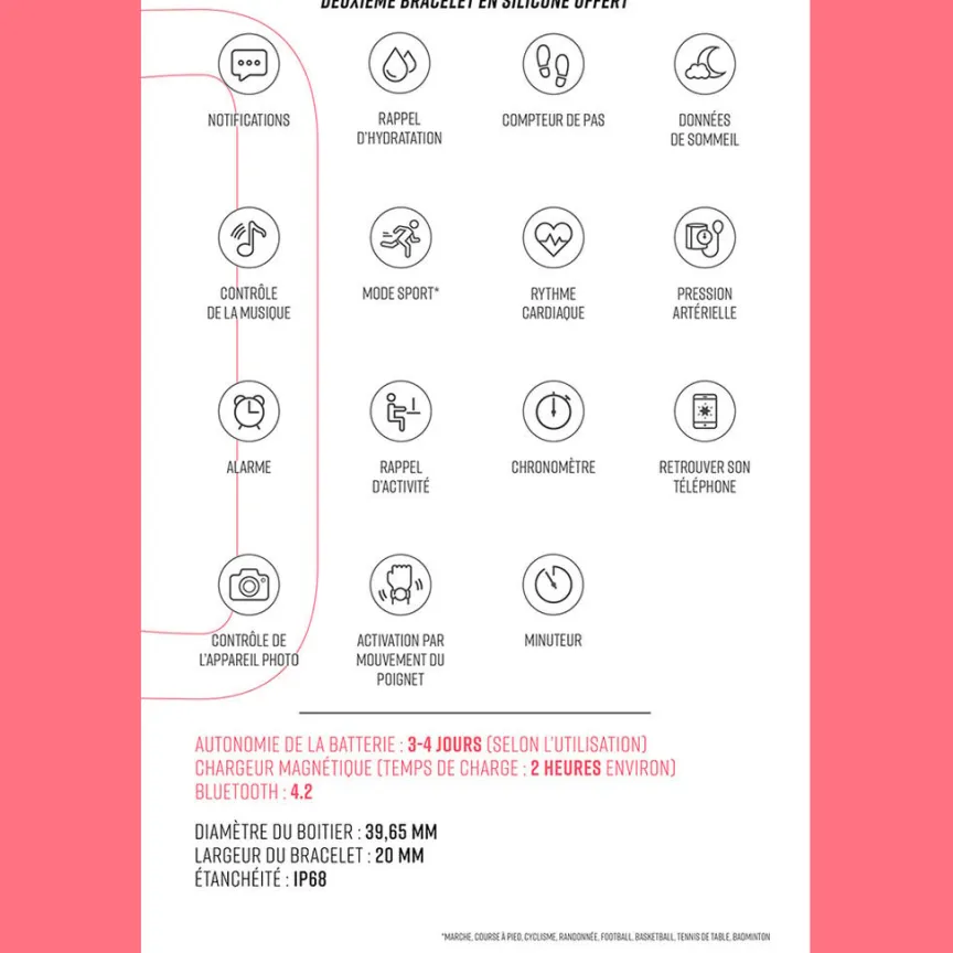 Coffret De Montre Connectée Smartwach Noir-LOTUS Online