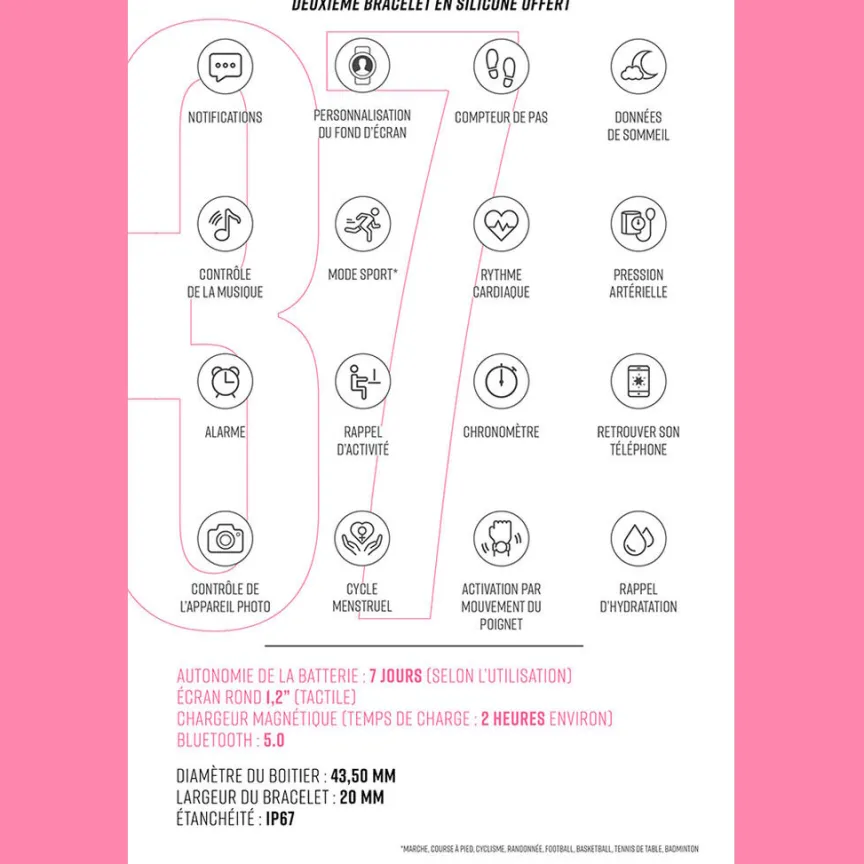 Coffret De Montre Connectée Smartwach Noir-LOTUS Clearance