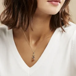 Histoire d'Or Collier Agneta Argent Blanc Ambre
