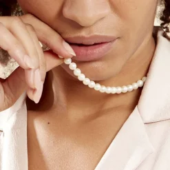 Histoire d'Or Collier Aicha Or Jaune Perle De Culture D'akoya