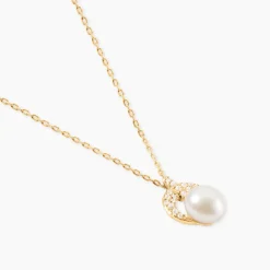 Histoire d'Or Collier Aloys Or Jaune Perle De Culture Et Oxyde De Zirconium