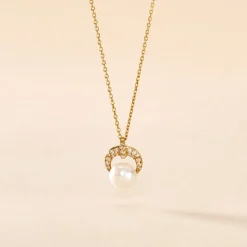 Histoire d'Or Collier Aloys Or Jaune Perle De Culture Et Oxyde De Zirconium