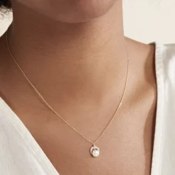 Histoire d'Or Collier Aloys Or Jaune Perle De Culture Et Oxyde De Zirconium