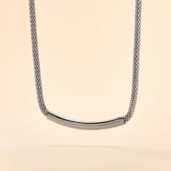 Histoire d'Or Collier Amadeo Maille Popcorn Acier Blanc