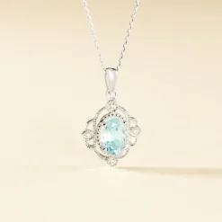 Collier Amance Or Blanc Topaze Et Oxyde De Zirconium-Histoire d'Or New