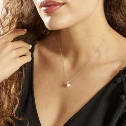 Collier Angel Or Blanc Perle De Culture Oxyde-Histoire d'Or Outlet