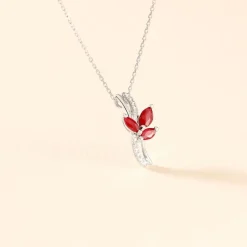 Collier Angie Or Blanc Diamant Et Rubis-Histoire d'Or Hot