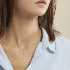 Collier Angie Or Blanc Diamant Et Rubis-Histoire d'Or Hot