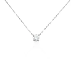 Histoire d'Or Collier Aphrodite Or Blanc Diamant Synthetique