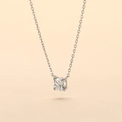 Histoire d'Or Collier Aphrodite Or Blanc Diamant Synthetique