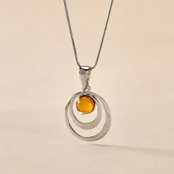 Histoire d'Or Collier Argent Blanc Alanna Ambre