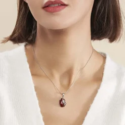 Collier Argent Blanc Aleina Ambre-Histoire d'Or