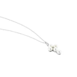 Collier Argent Blanc Burt Perles De Culture Oxydes De Zirconium-Histoire d'Or Clearance