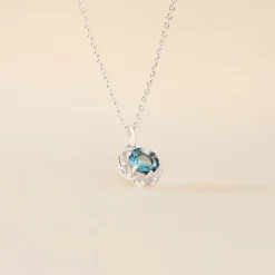 Collier Argent Blanc Clover Verre Oxydes De Zirconium-Histoire d'Or Clearance