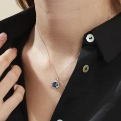 Collier Argent Blanc Clover Verre Oxydes De Zirconium-Histoire d'Or Clearance