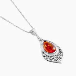 Histoire d'Or Collier Argent Blanc Doralyn Ambre