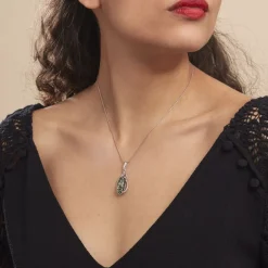 Collier Argent Blanc Elga Ambre-Histoire d'Or Clearance