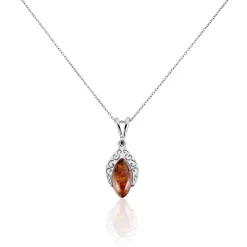 Collier Argent Blanc Enya Ambre-Histoire d'Or Clearance