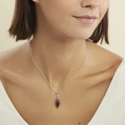 Collier Argent Blanc Enya Ambre-Histoire d'Or Clearance