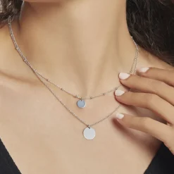 Histoire d'Or Collier Argent Blanc Mireio