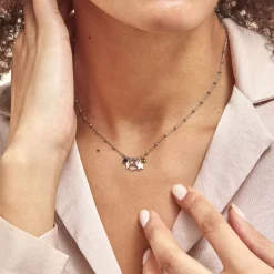 Histoire d'Or Collier Argent Blanc Paulino Pierres Artificelles