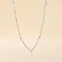 Histoire d'Or Collier Argent Collie Argent Blanc Oxyde