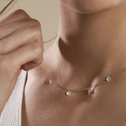 Histoire d'Or Collier Argent Collie Argent Blanc Oxyde