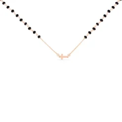 Histoire d'Or Collier Argent Rose Cirola Croix Vierge