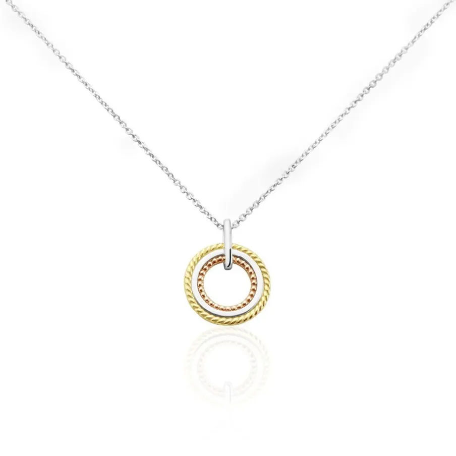 Histoire d'Or Collier Argent Tricolore Cainnech