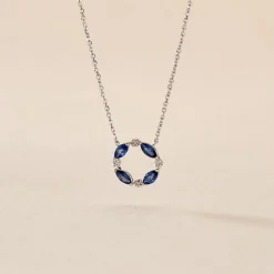 Histoire d'Or Collier Arlina Or Blanc Saphir Et Diamant