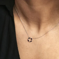 Histoire d'Or Collier Arlina Or Blanc Saphir Et Diamant