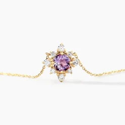 Histoire d'Or Collier Astrithr Or Jaune Améthyste Oxyde De Zirconium