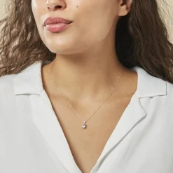 Histoire d'Or Collier Audea Or Blanc Topaze Et Oxyde De Zirconium