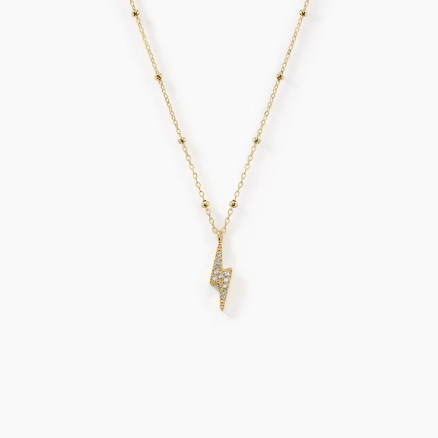 Collier Aurore Acier Doré éclair Cristal-Histoire d'Or Online