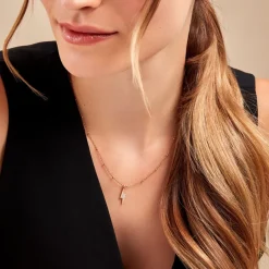 Collier Aurore Acier Doré éclair Cristal-Histoire d'Or Online