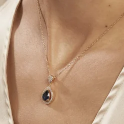 Histoire d'Or Collier Brigita Plaqué Or Pierre De Synthese Et Oxyde De Zirconium