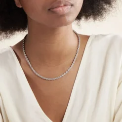 Histoire d'Or Collier Cacilda Maille Corde Argent Blanc