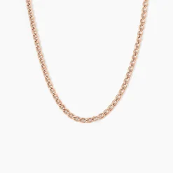 Histoire d'Or Collier Capucin Or Rose Maille Marine Plate