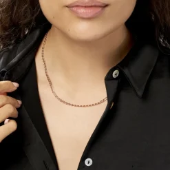 Histoire d'Or Collier Capucin Or Rose Maille Marine Plate