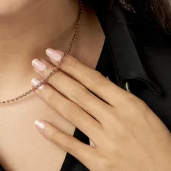 Histoire d'Or Collier Capucin Or Rose Maille Marine Plate